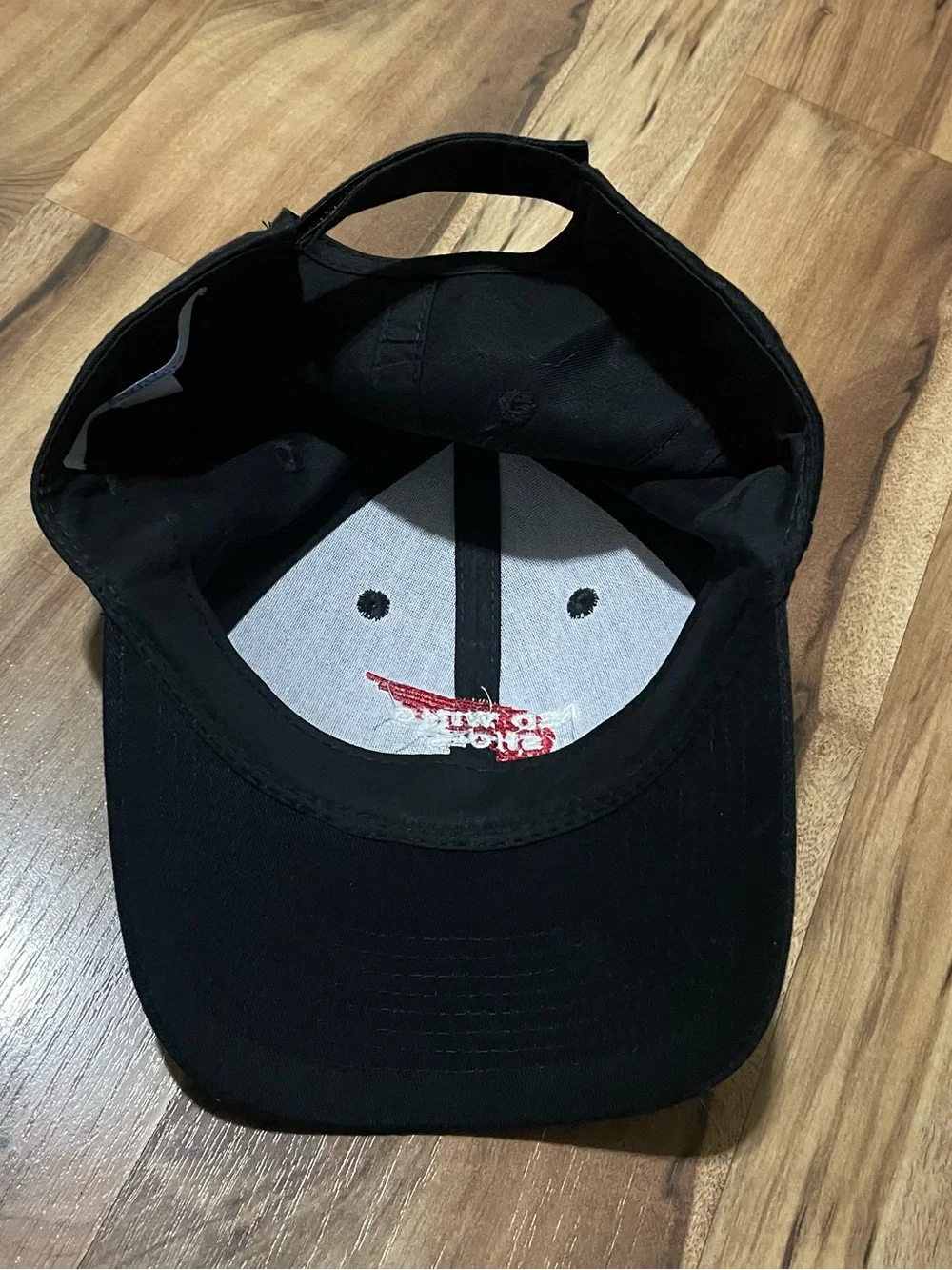 Red Wing Shoes Classic Logo Black Velcro Strap Baseball Cap OS